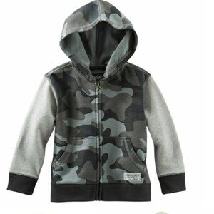 Oshkosh B'gosh Baby Bos French Terry Cardigan Hoodie Jacket Beige Camouf…